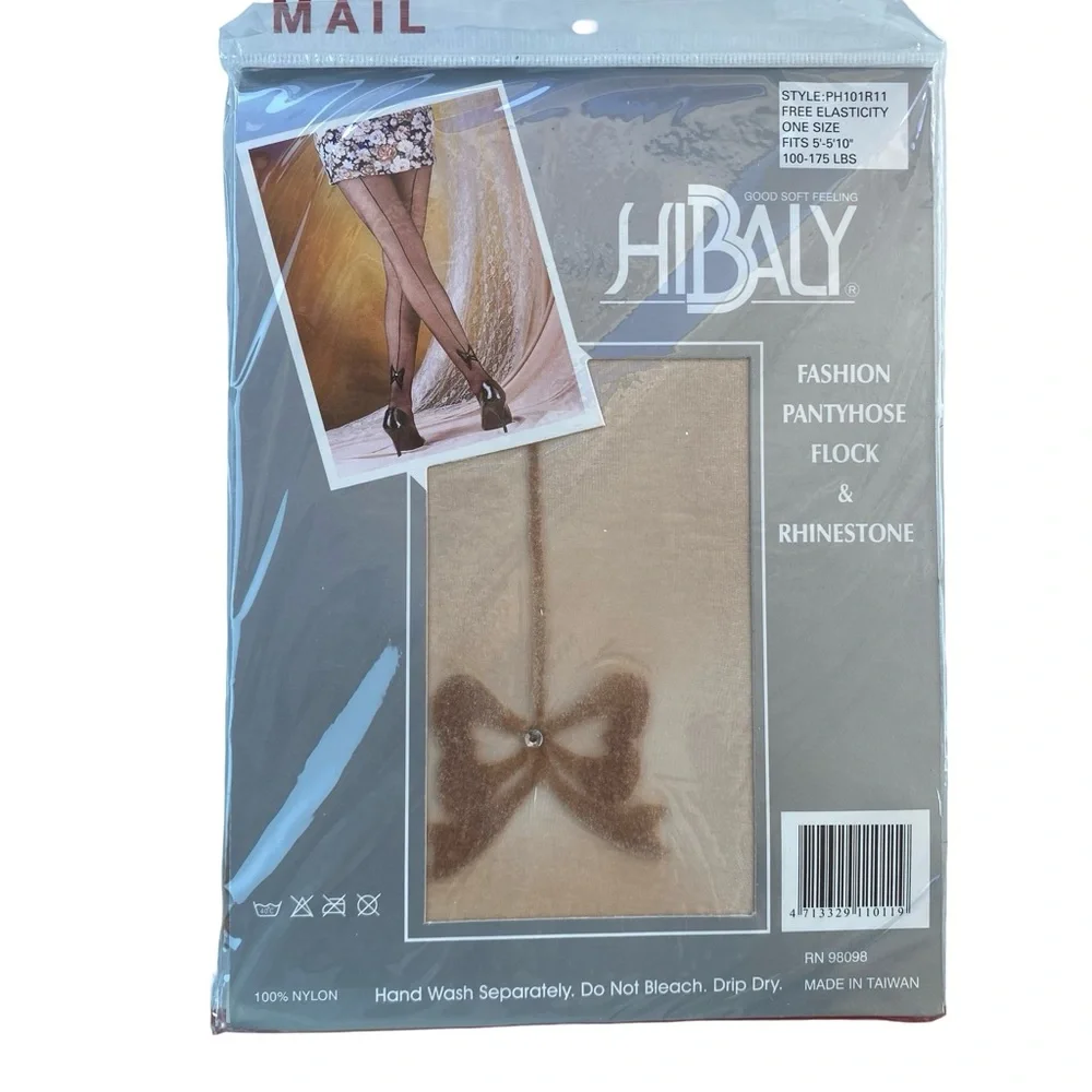 Vintage Women's Hibaly Fashion Pantyhose Flock & Rhinestone - Lot of 6‎ NEW
